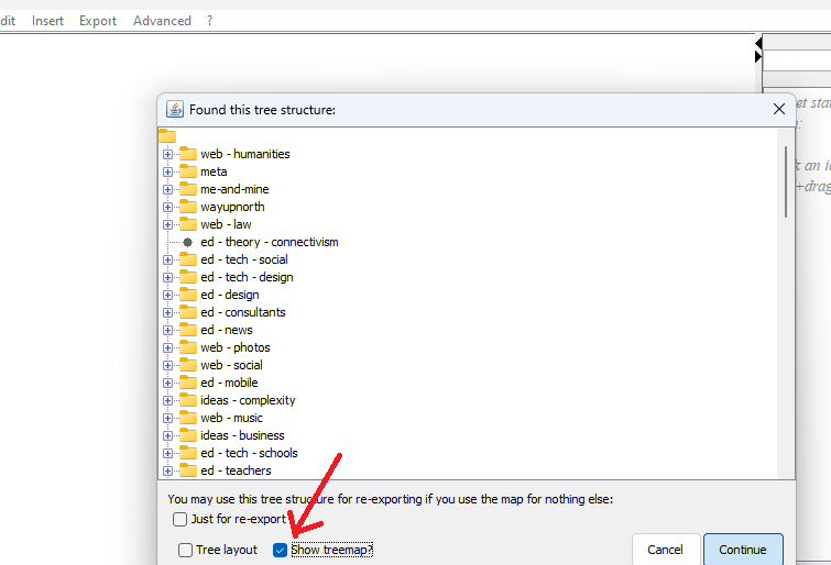 Screenshot of the described import dialog window